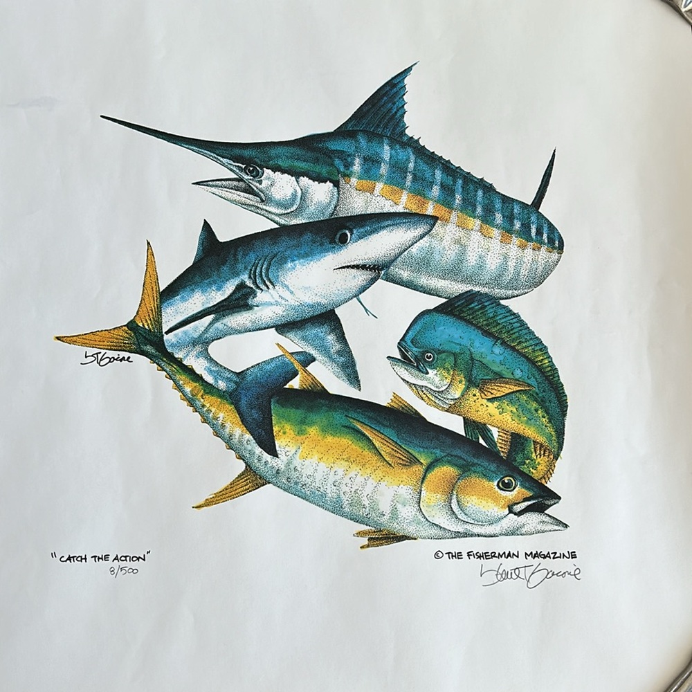 Ocean fish art. Numbered and signed. “Catch The Action”